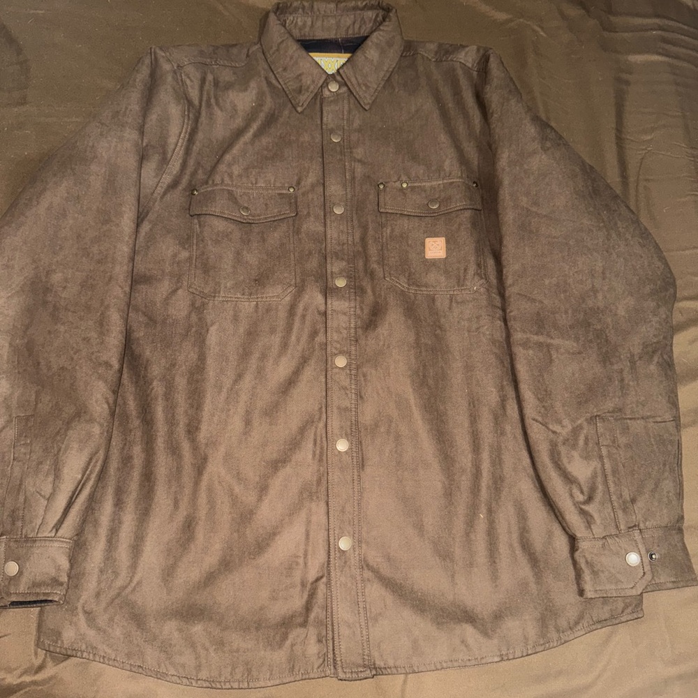 DIXXON Brown Suede Flannel Lined Jacket